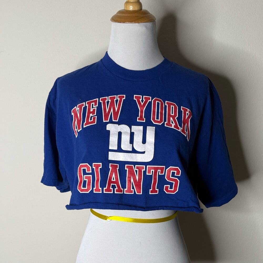New York Giants Blue Upcycled Crop Top